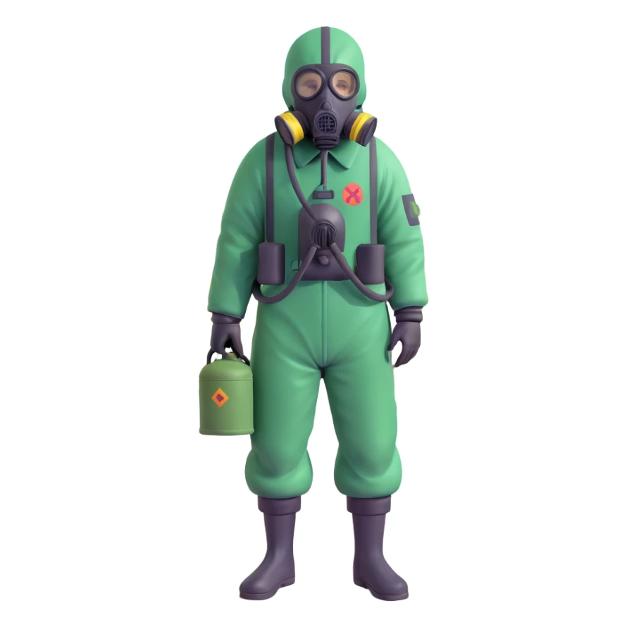 Stalker in a gas mask, Chernobyl zone sticker