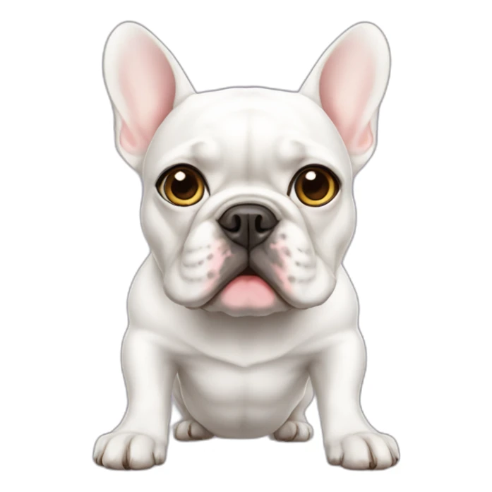White FRENCH BULLDOg with cats sticker