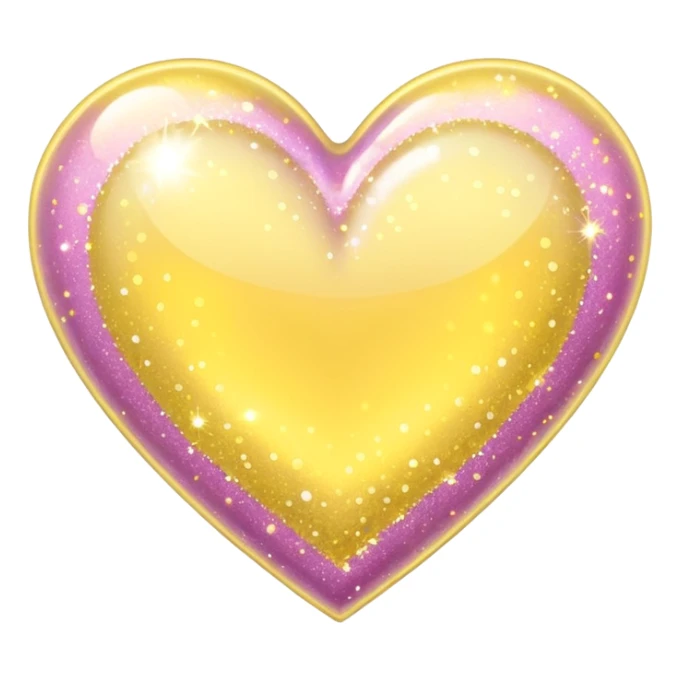 glitter heart with pastel yellow sparkles sticker