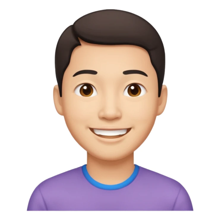 create another asain man, who is a little bit more cheerful  sticker