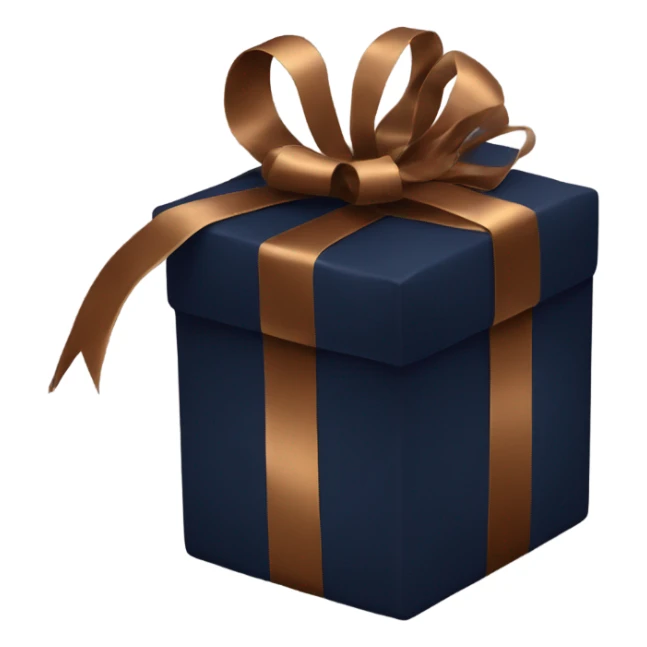 Enormous dark navy with bronze ribbon gift box sticker