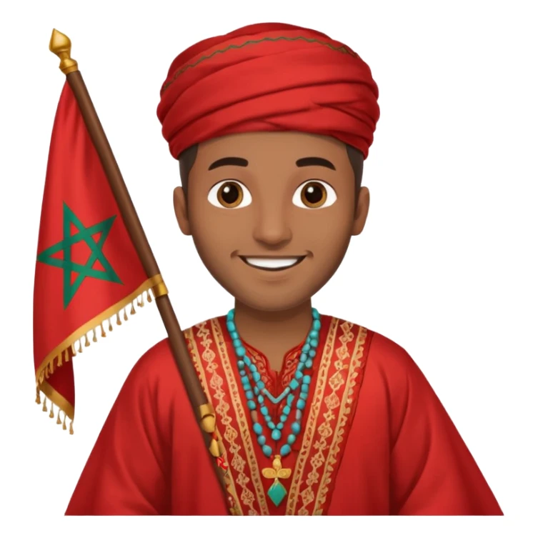 Un homme avk le drapeau Du Maroc sticker