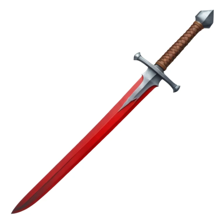 a viking blade, bastard sword, transparent background, the hilt is bound in black, the blade has a bloodgroove and a very sharp pointed tip sticker