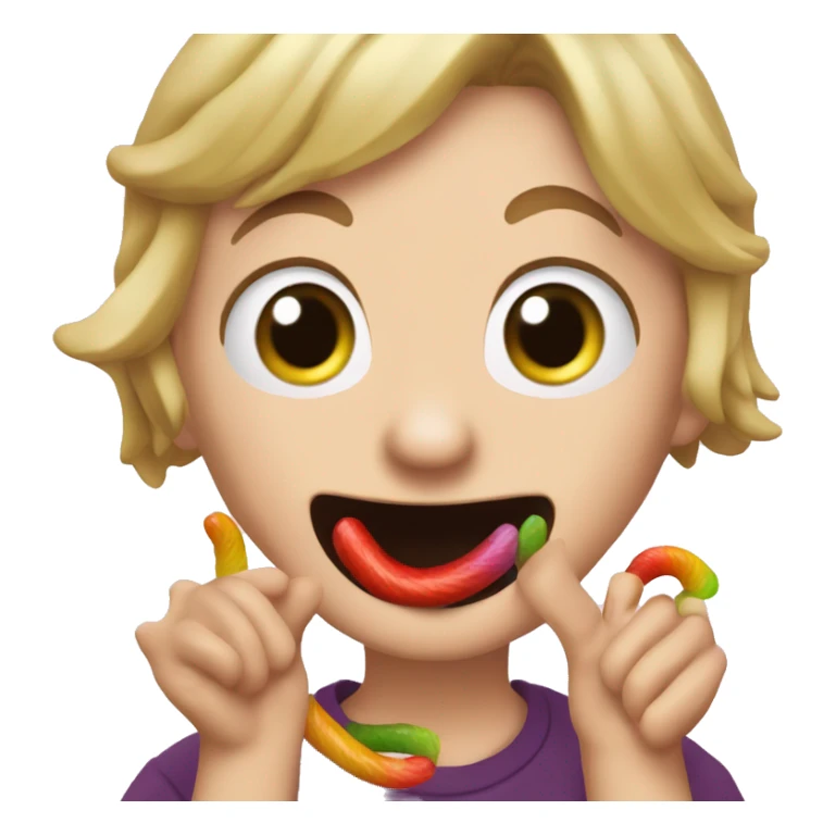 Gibby from I Carly, grabbing gummy worms  sticker