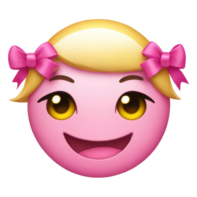 Smiley with pink little bows and eyelashes  sticker