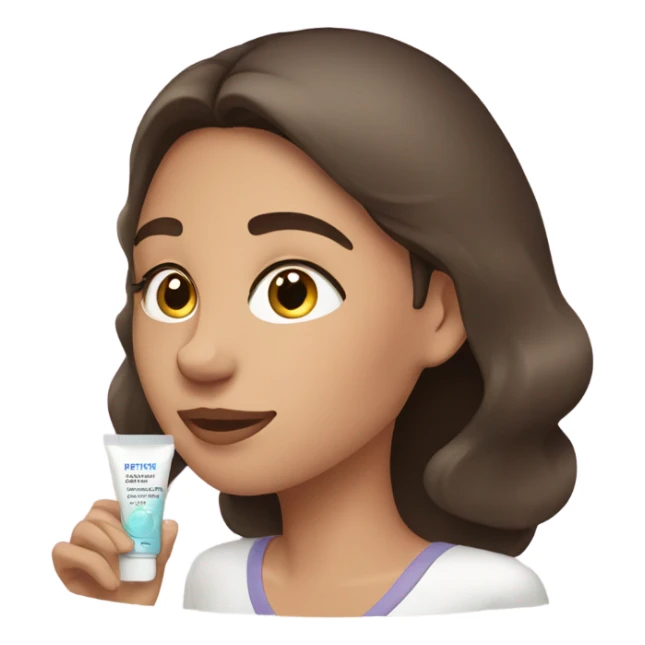 Brunette girl applying skincare   sticker