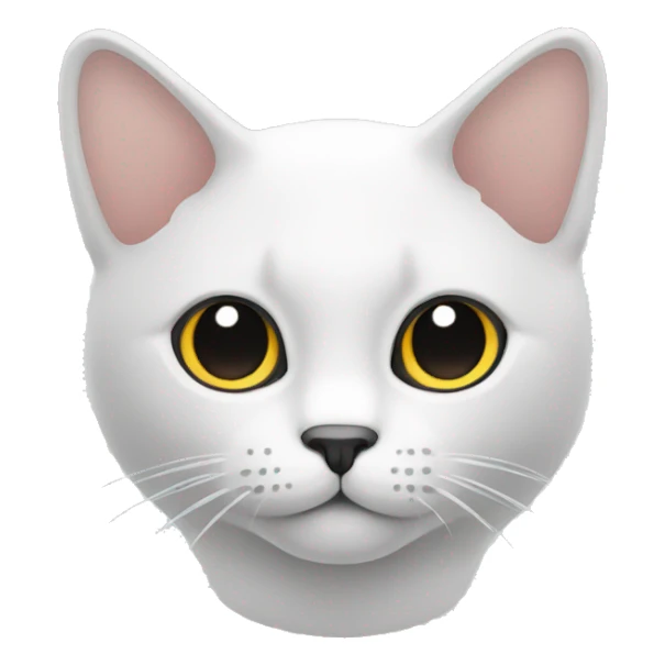 Gato color blanco con manchas negras sticker