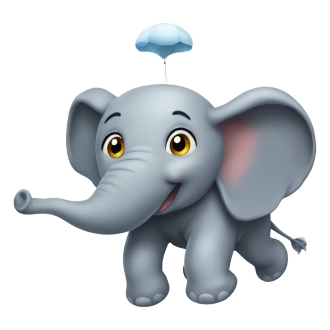 Flying elephant sticker