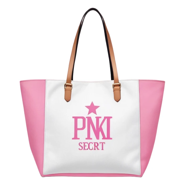 Victoria's Secret pink tote bag with logo sticker