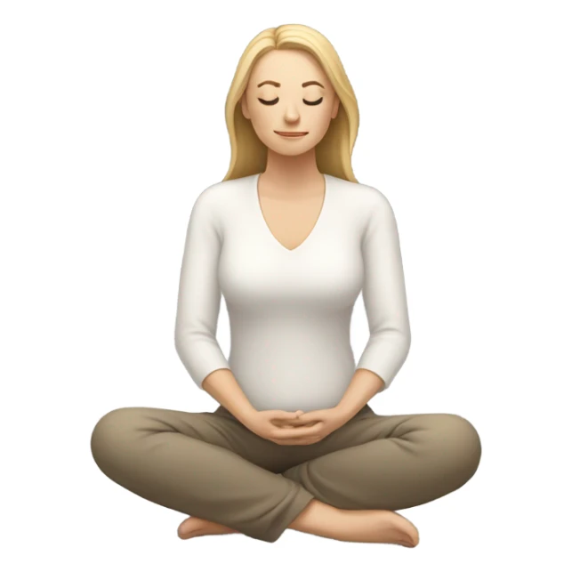 white woman meditating sticker