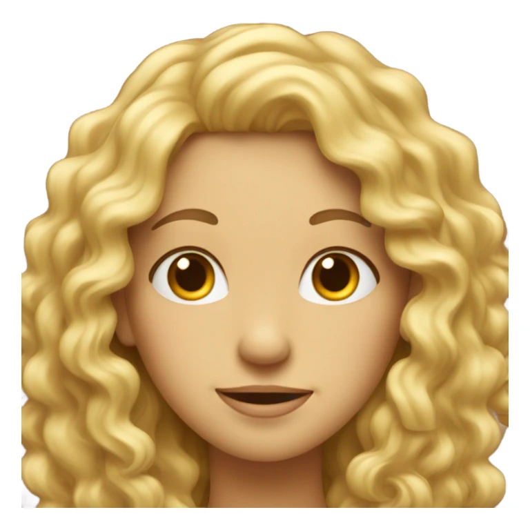 My face long blonde curly hair winking sticker