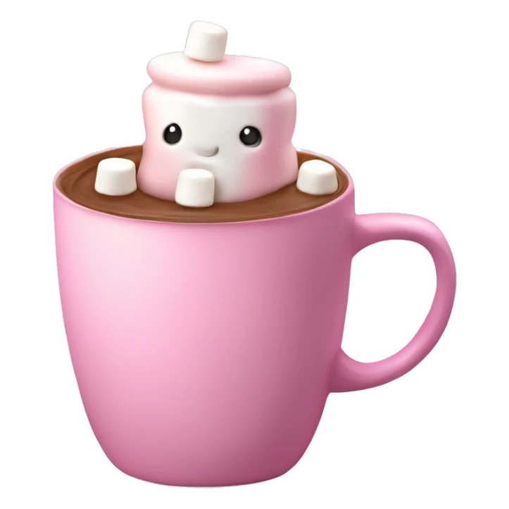 Cute small hotchocolate in pink mug with spray crème marshmallows and a flake sticker