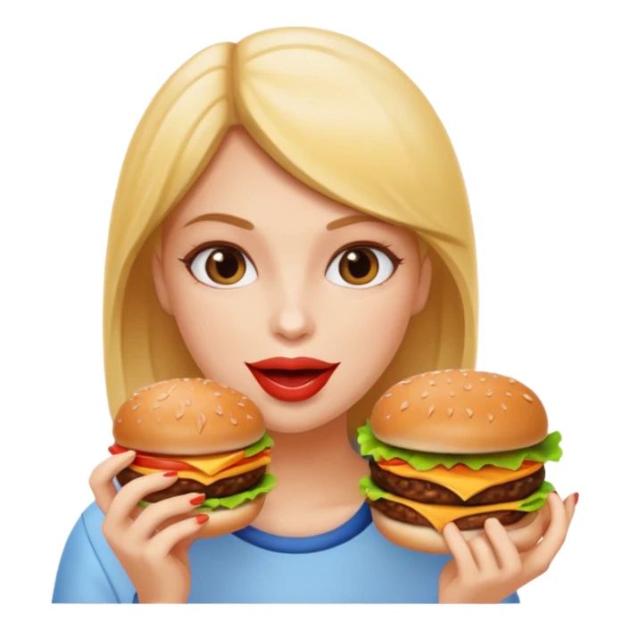 women  with hamburgers sticker