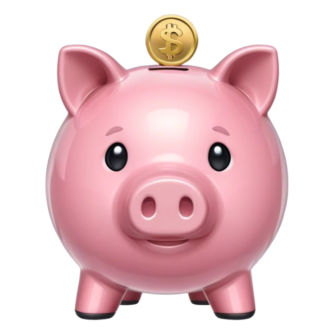 Transparent piggy bank sticker