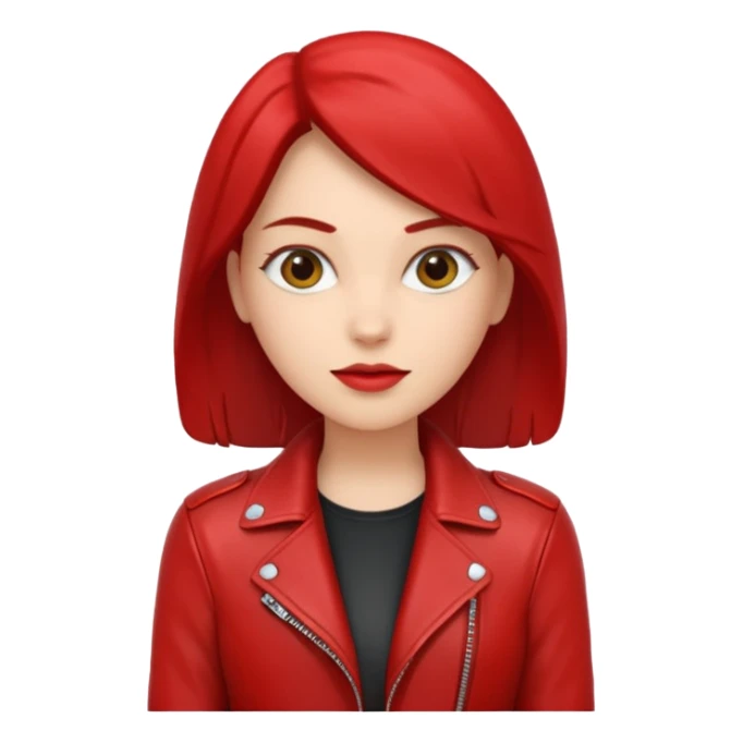 Motorbiker woman with red leather jacket sticker