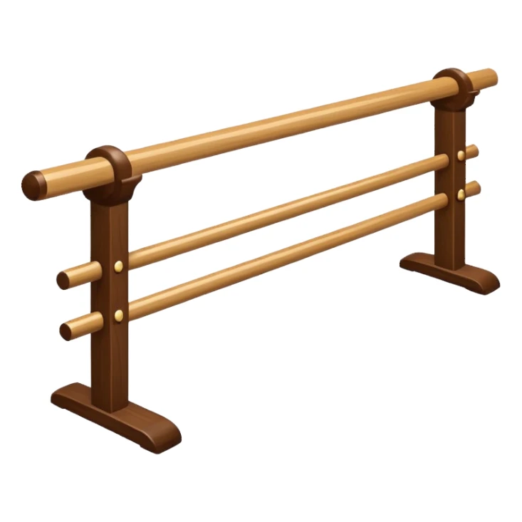 Ballet Barre, flat design emoji, with rich details, no face on objects, white background sticker