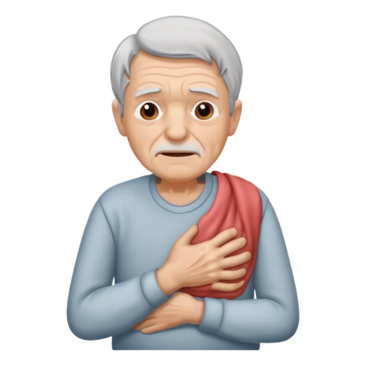OLD MAN HOLDING HIS RIB IN PAIN sticker