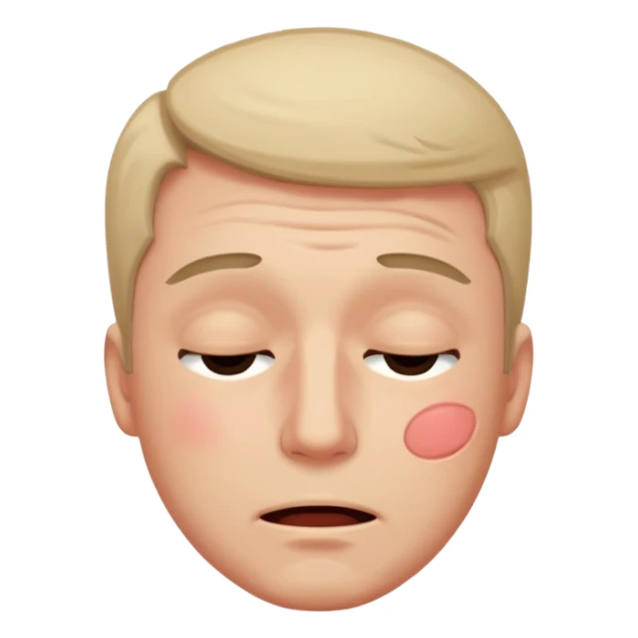 normal blushing emoji man closing eyes in embarrassment sticker