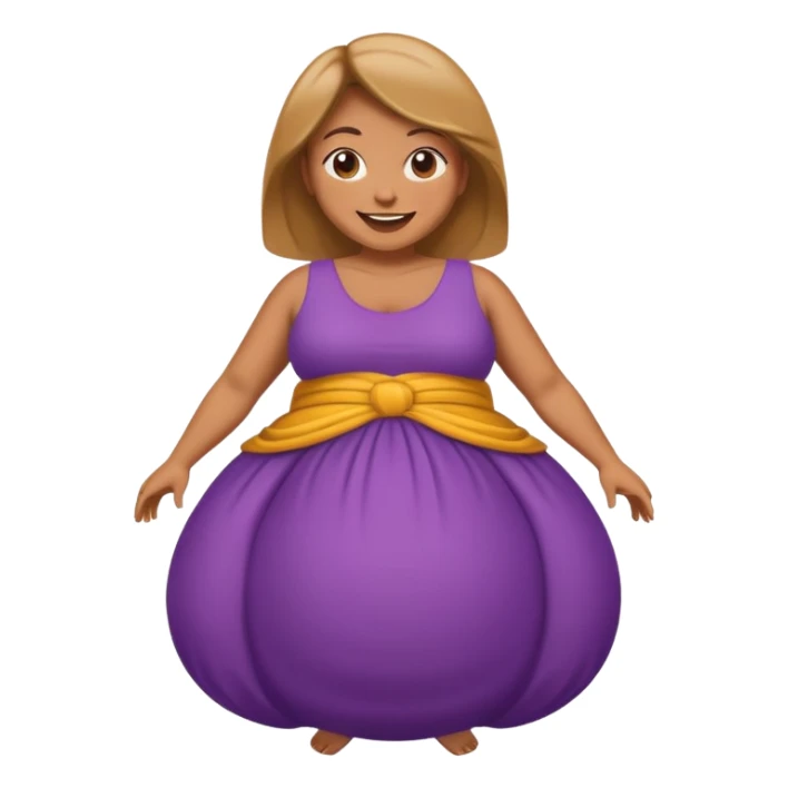  tan skin woman with big inflated belly sticker