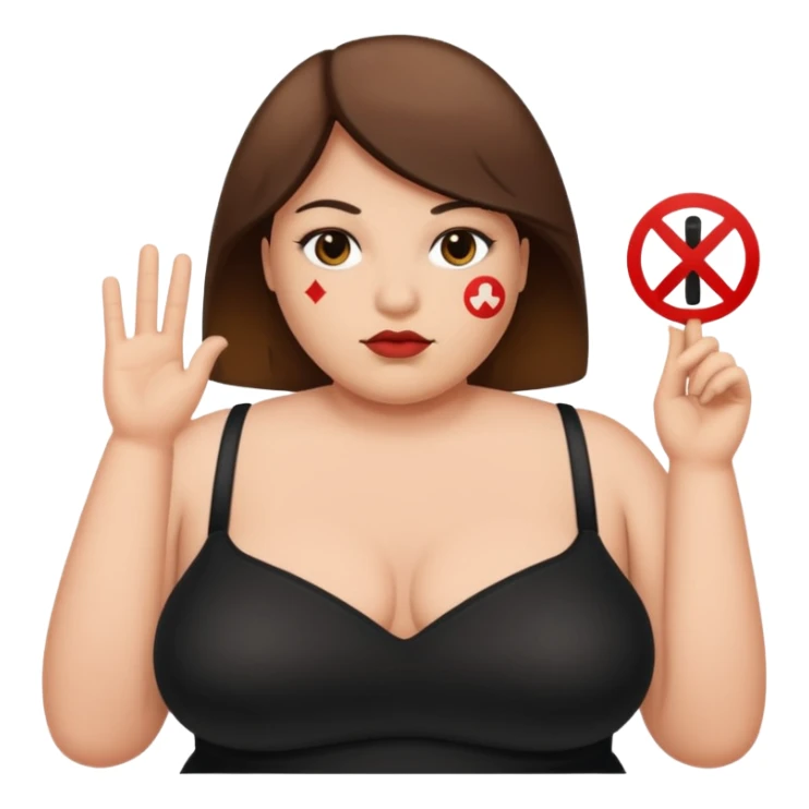 Persona gorda co el simbolo de prohibido  sticker