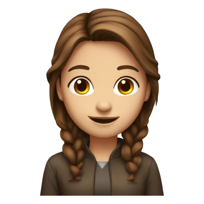 girl with brown hair says hi sticker