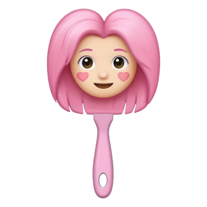 light pink hairbrush apple emoji style variation 3 sticker
