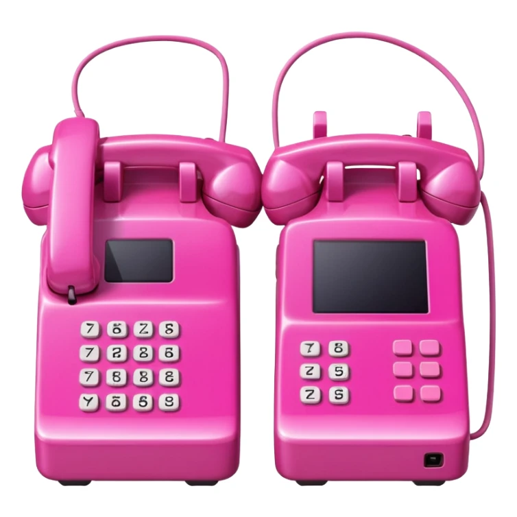 two pink phones switching with each other sticker