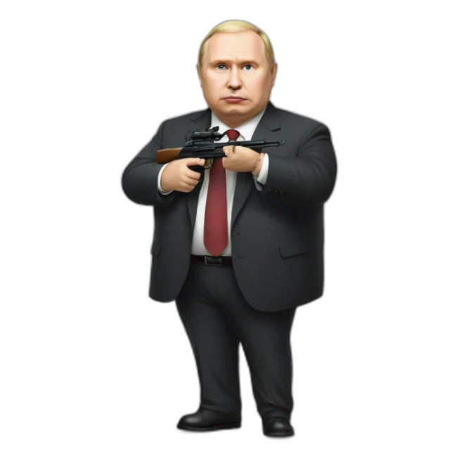 Vladimir Poutine morbidly obese Shooting nobody full body sticker