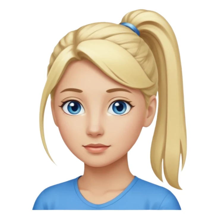 blonde WOMAN pony tail sticker