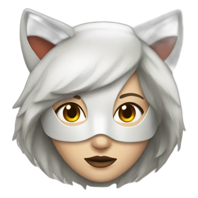 white women wearing a kitsune mask sticker