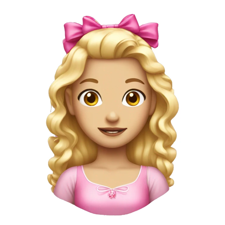 Blonde princess with pink hair bows sticker