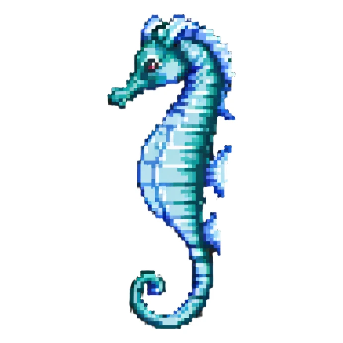 seahorse swimming sticker