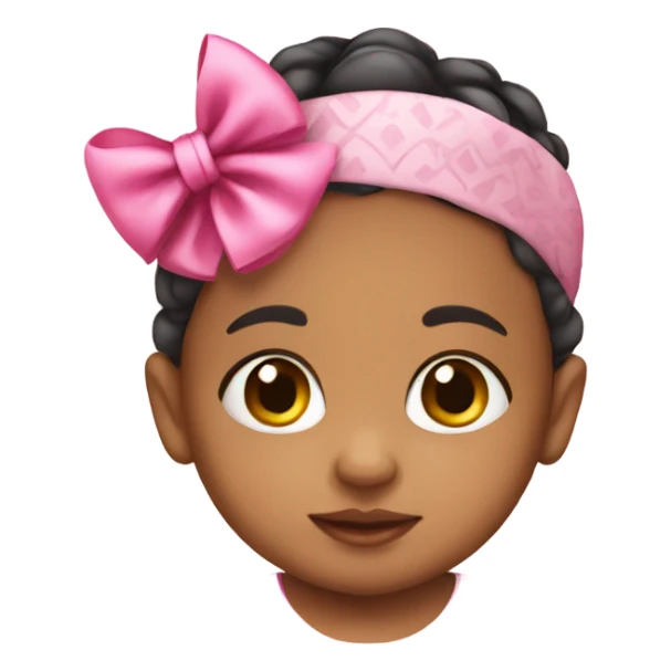 Mexican baby with pink bow headband sticker