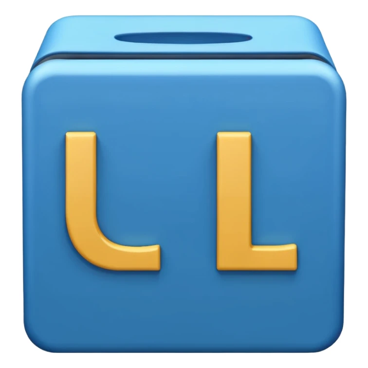 The letters L and R in a blue box 2D sticker