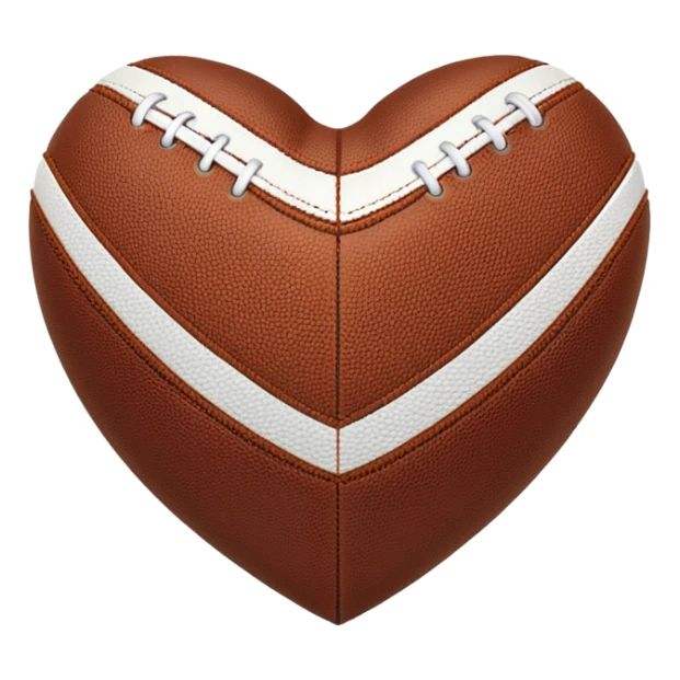 heart shaped American football ball brown sticker