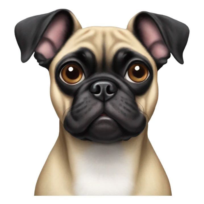 Black pug mix Boston terrier straight ears sticker