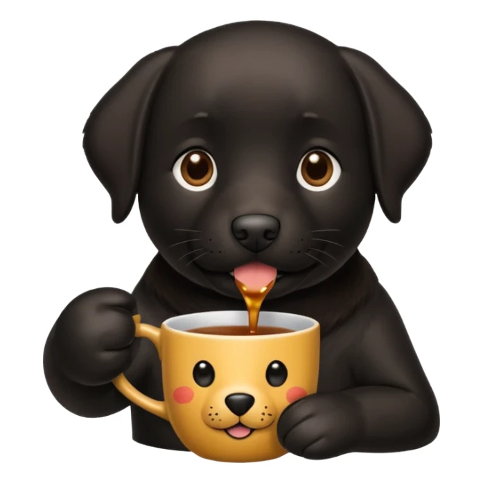 Cup of Tea cake black Labrador  sticker