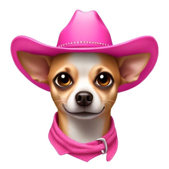 chihuahua in a pink cowboy hat sticker