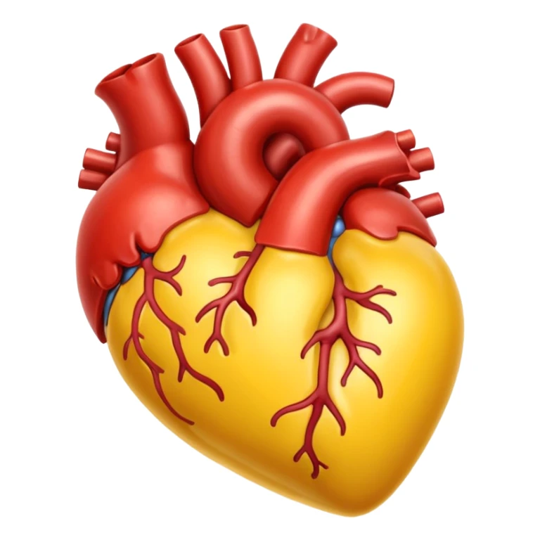 heart animal organ, yellow sticker