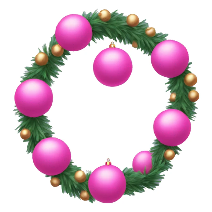 Pink ball ball Christmas garland sticker