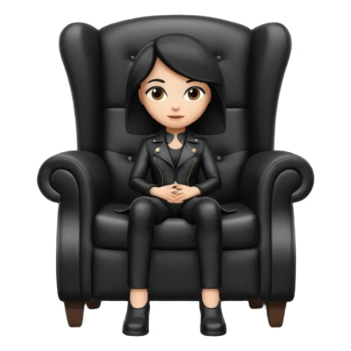 Matrix trinity black leather full body sit on a leather armchair sticker