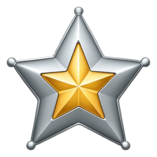 sheriff's star badge silver modern style shiny no text sticker