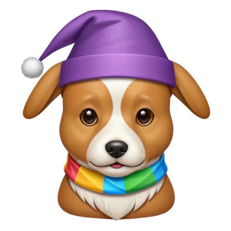 Dog in new yaer hat wrapped paper new yaer  sticker