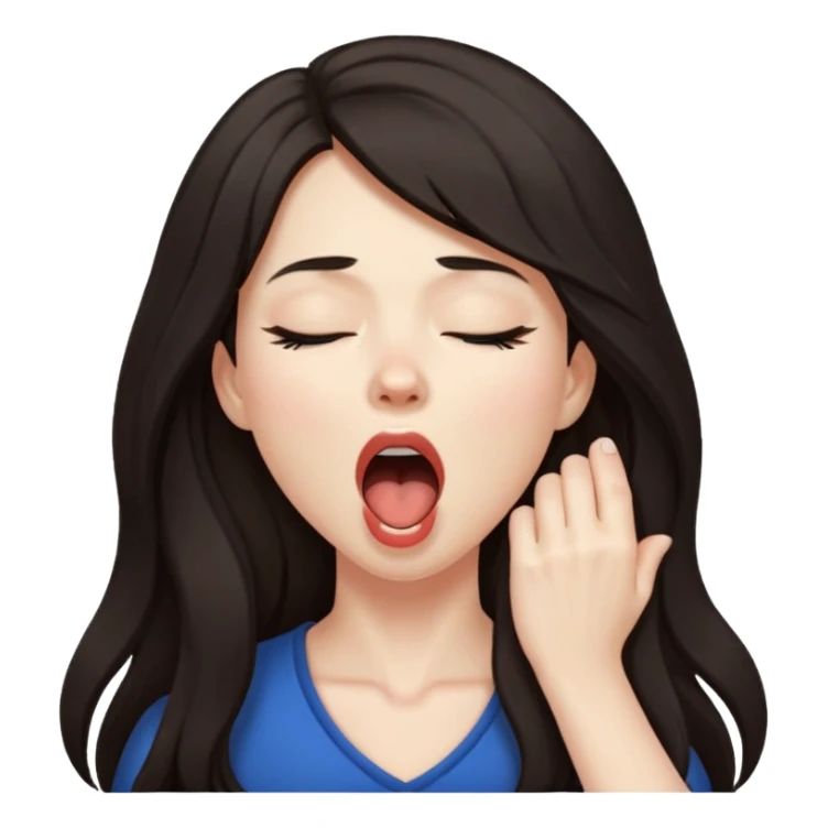 yawning dark long hair woman sticker
