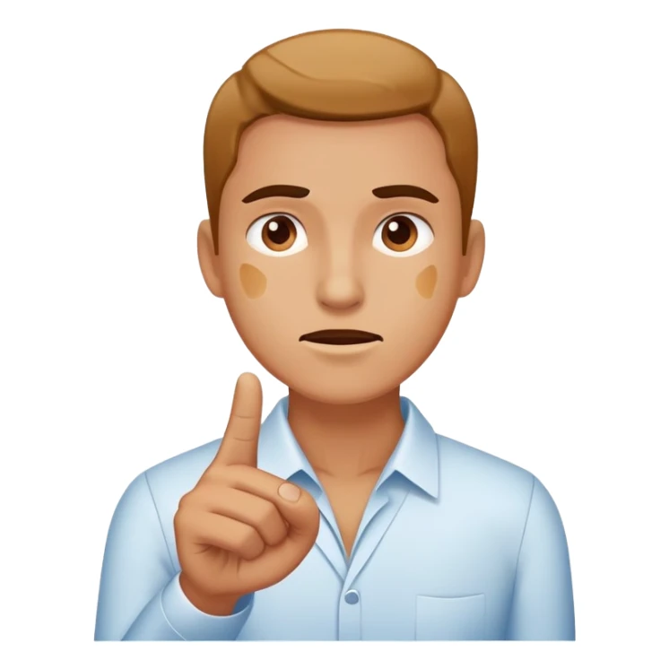 A person pointing at a painful spot or problem area, business pain point concept sticker