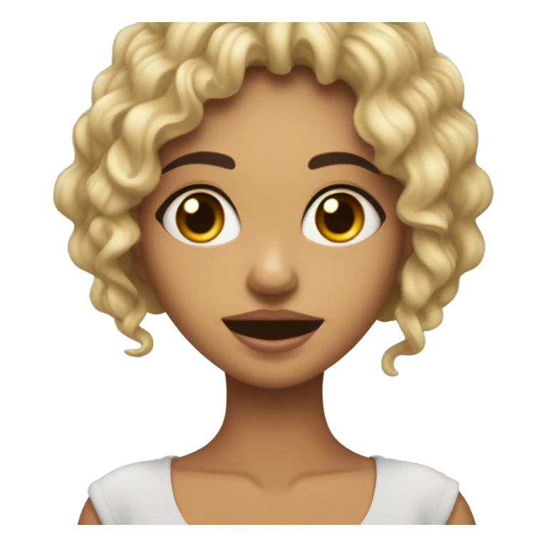 Morena con rizos con nariz pequeña y labios gruesos sticker