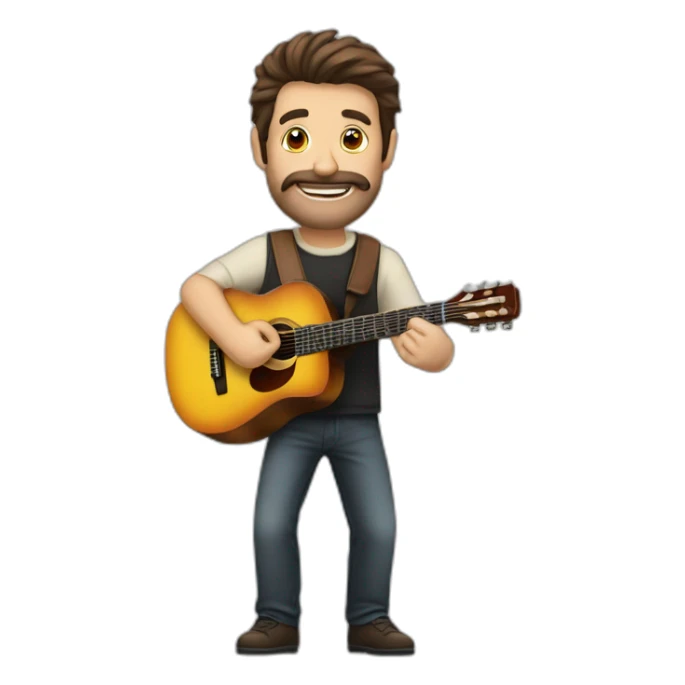 homme espagnol avec guitare électrique sticker
