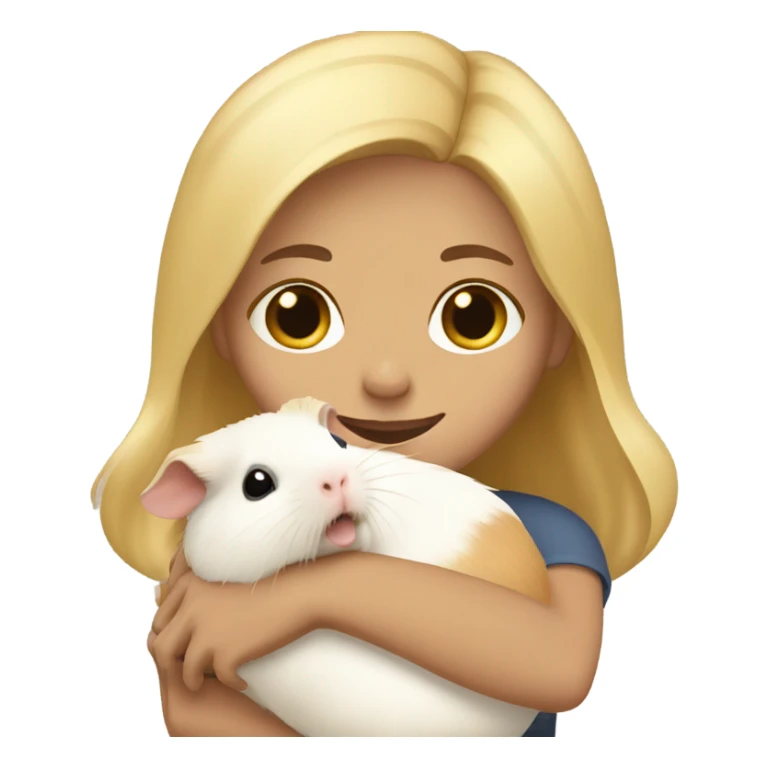 Blonde Woman hugging a guineapig sticker