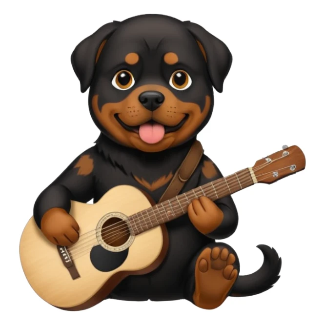 Rottweiler smoking weed and playing guitar  sticker
