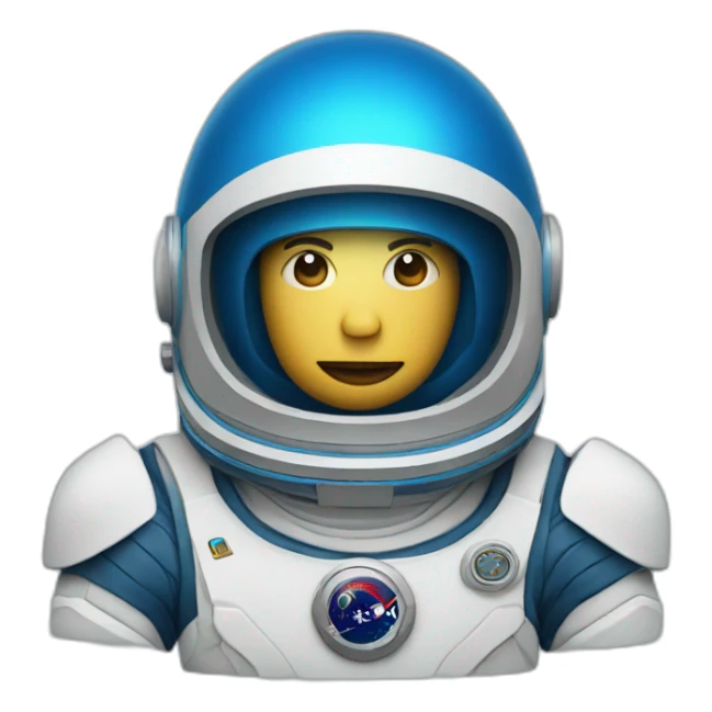 Head of spaceman wearing a blue helmet sticker